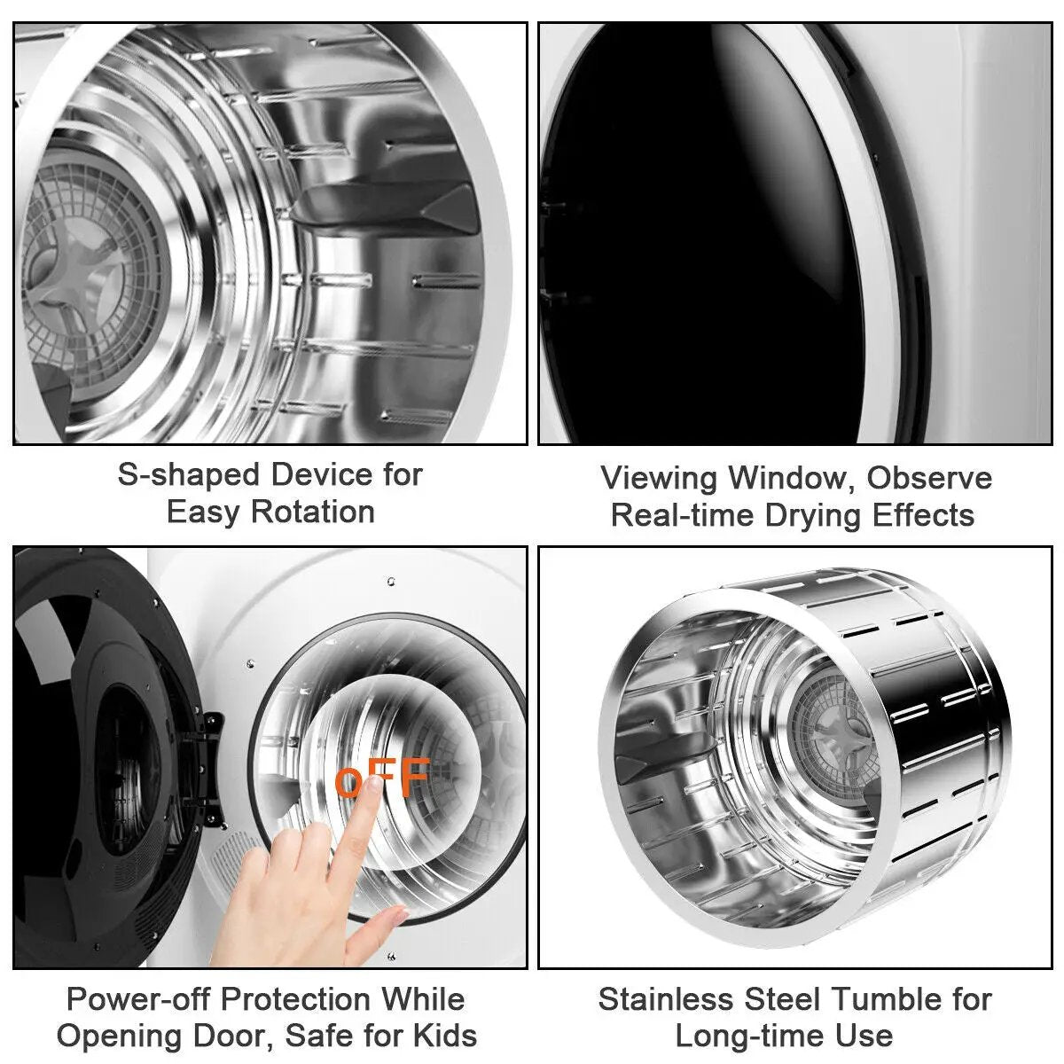 1700W Electric Tumble Laundry Dryer with Steel Tub - Tampa Home & Garden Store