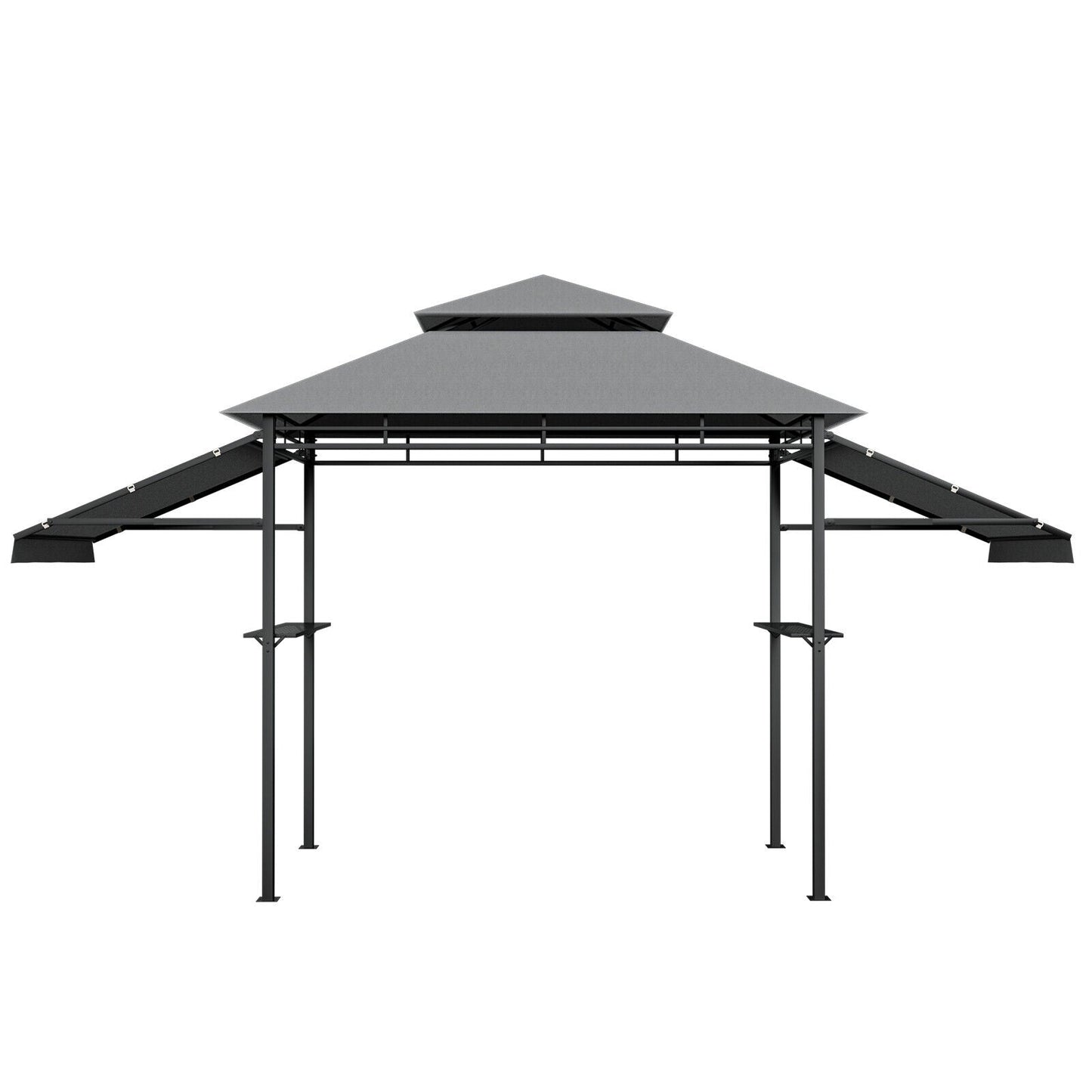 13.5 x 4 Feet Patio BBQ Grill Gazebo Canopy with Dual Side Awnings-Beige