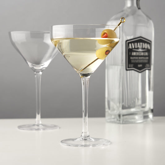 Modern Angled Crystal Martini Coupes Set Of Two