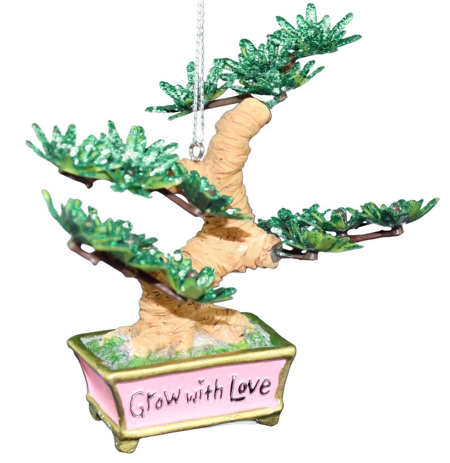 Adorno de árbol bonsái de 3,75 pulgadas - Crece con amor