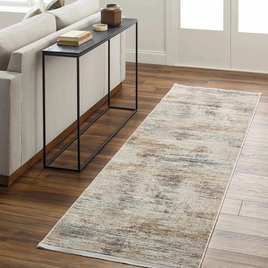 Carol Luxe Rug with Fringes in neutral tones by Boutique Rugs on Tampa Home & Garden Store