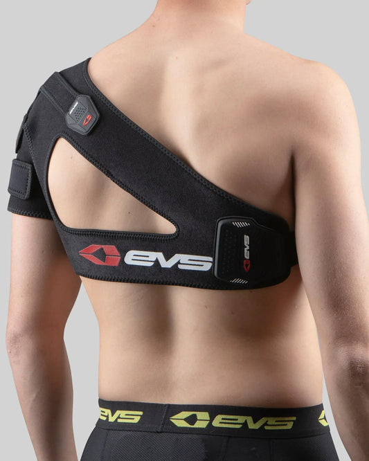 SB03 Shoulder Support with X Strap in black neoprene by EVS Sports, adjustable straps on Tampa Home & Garden Store