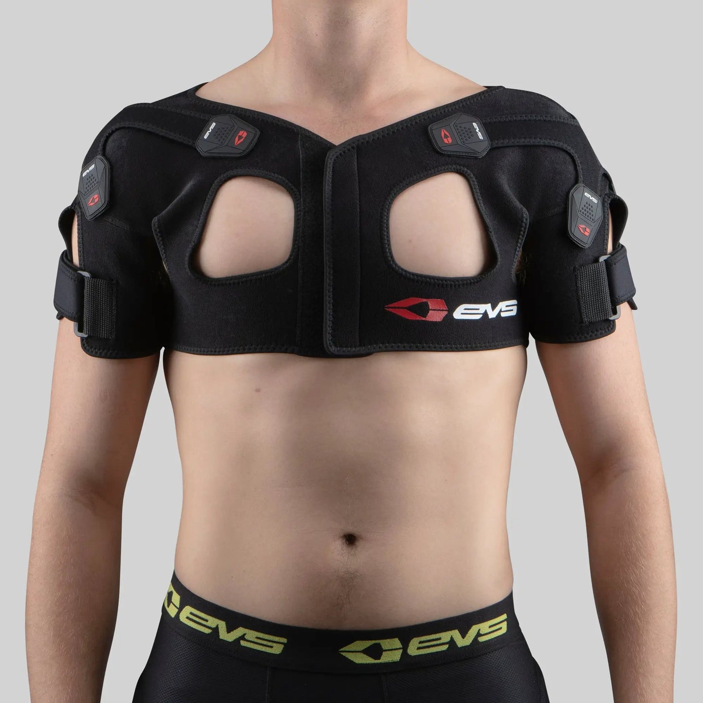 SB05 Shoulder Brace with X Strap, black neoprene with EVS logo patches (4 pads) on Tampa Home & Garden Store