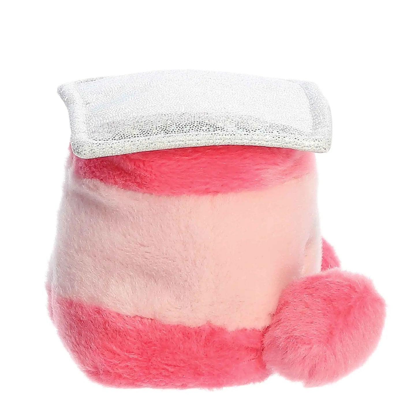 Yona Yogurt Palm Pal plush toy pink fuzzy body with silver lid on Tampa Home & Garden Store