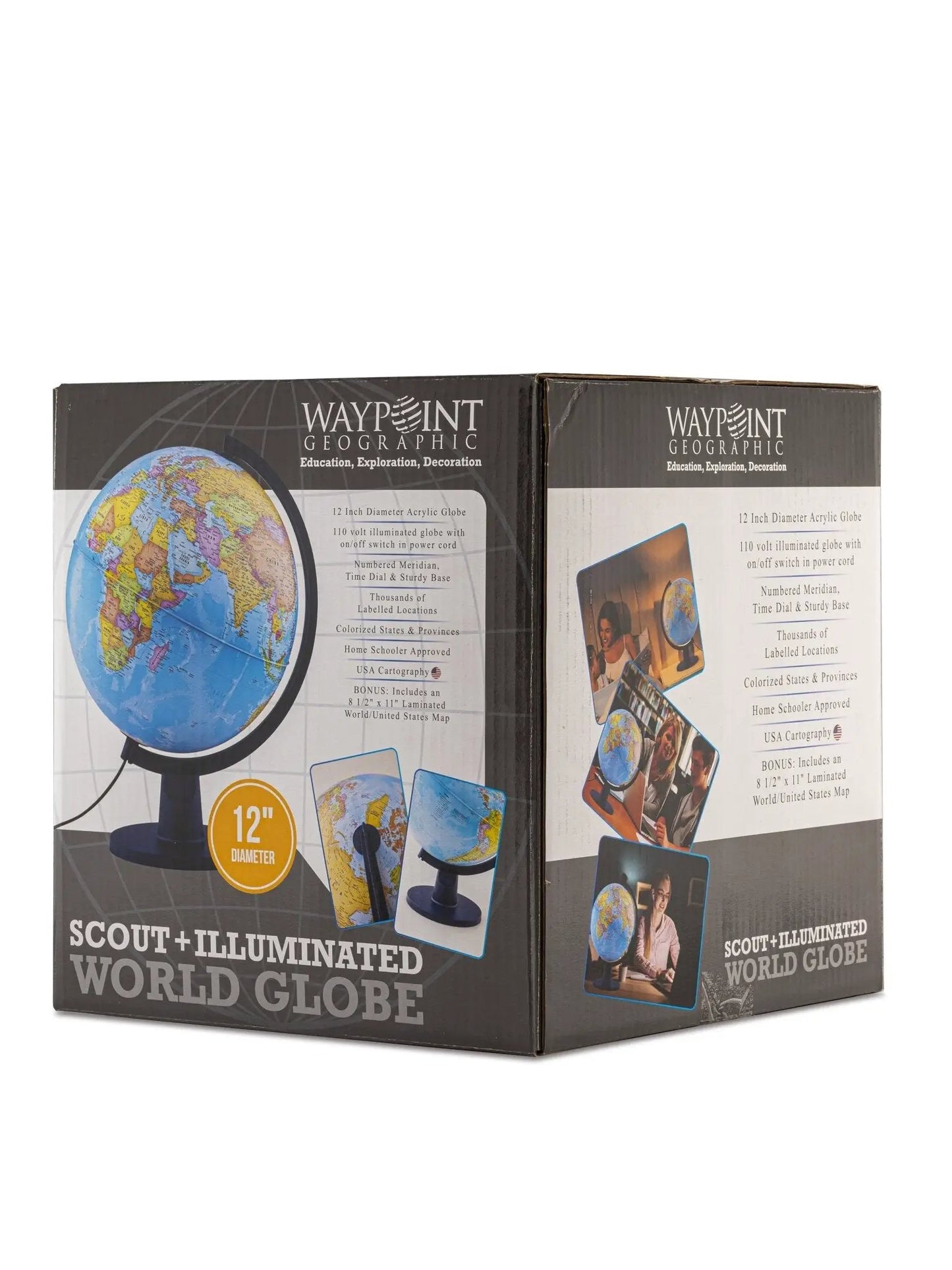 Scout Globe 12-inch illuminated world globe on stand, kids globe by Waypoint Geographic on Tampa Home & Garden Store