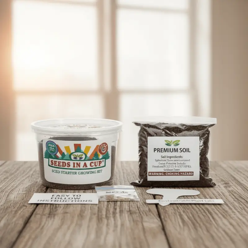 Sweet Corn Grow Kit by Seeds In A Cup, white seed starter tub with premium soil bag on Tampa Home & Garden Store