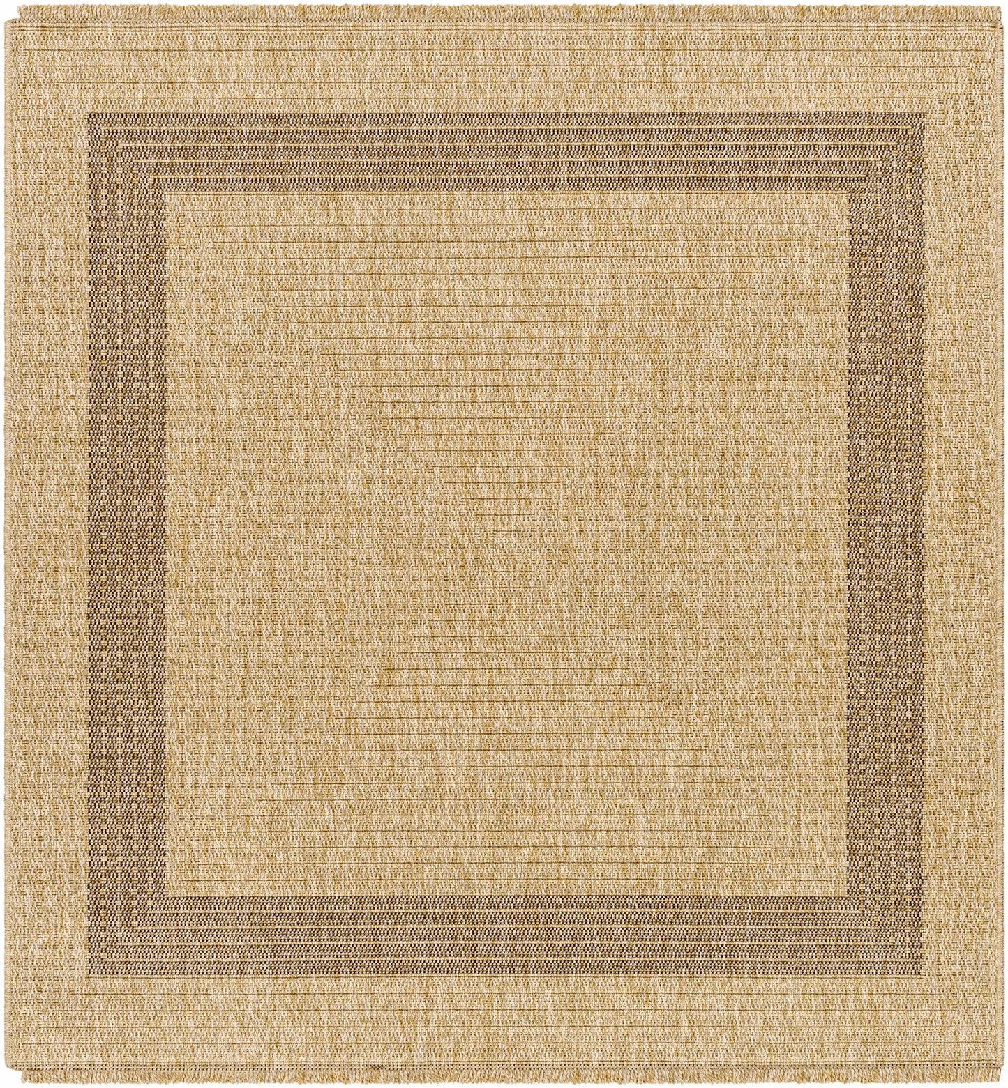 Andie Bordered Faux Jute Outdoor Rug for Patio