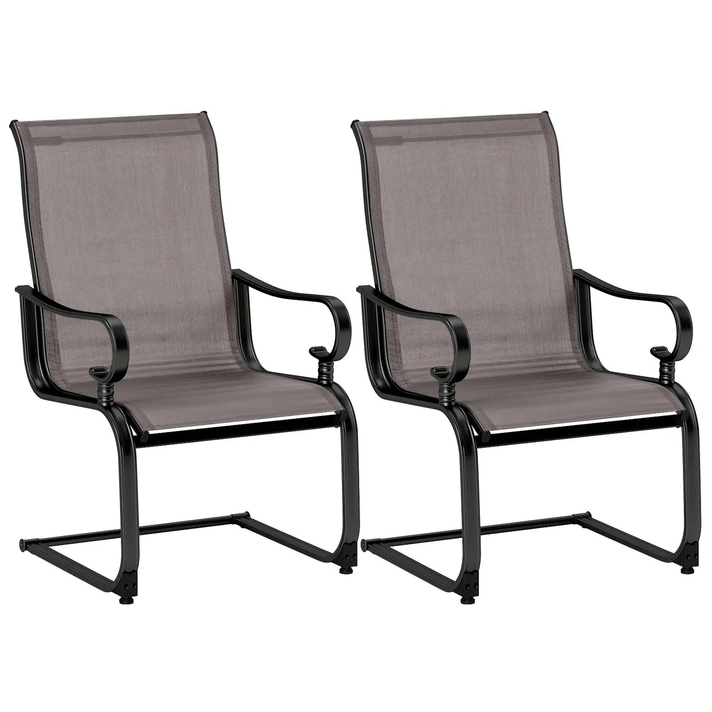 Set of 2 DirectDeals patio chairs with quick-drying breathable mesh fabric in brown on Tampa Home & Garden Store