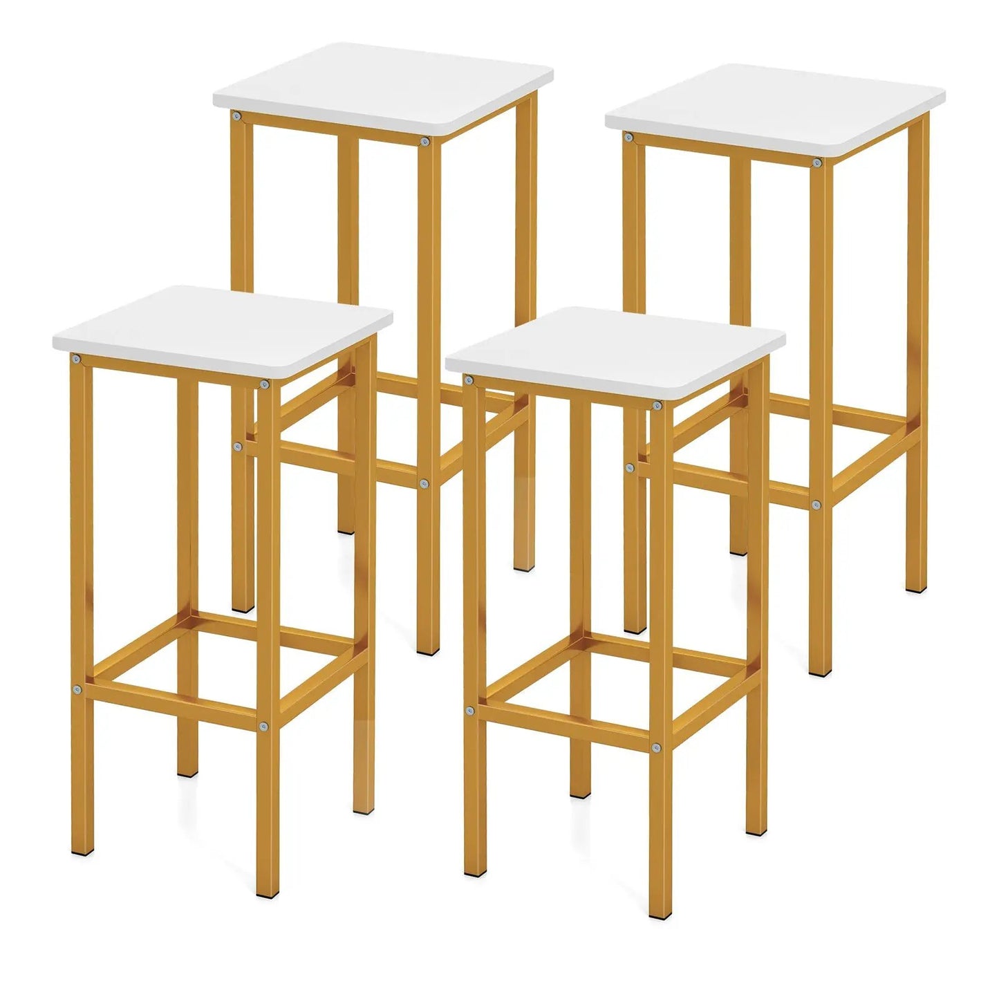 Bar stools set of 4, 26-inch with white seats and gold metal legs DirectDeals on Tampa Home & Garden Store