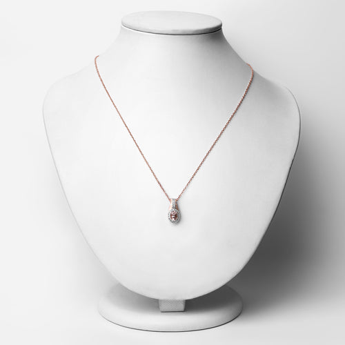 1.98ct Morganite and white topaz pendant necklace on rose-gold chain; 3-piece set on Tampa Home & Garden Store