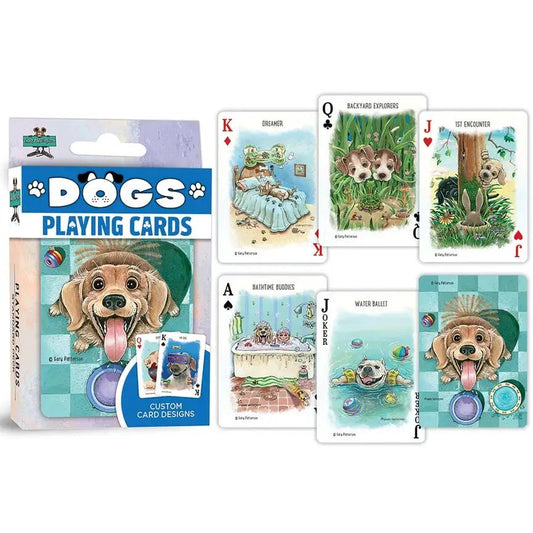 Dogs Playing Cards Deck with Cute Dogs by The Country Christmas Loft, dog-themed card set on Tampa Home & Garden Store