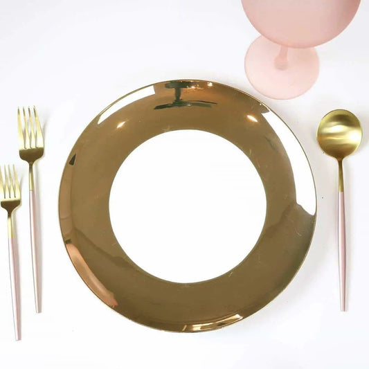 Wide Gold Rim Dinner Plates set of 4 by little white dish on Tampa Home & Garden Store