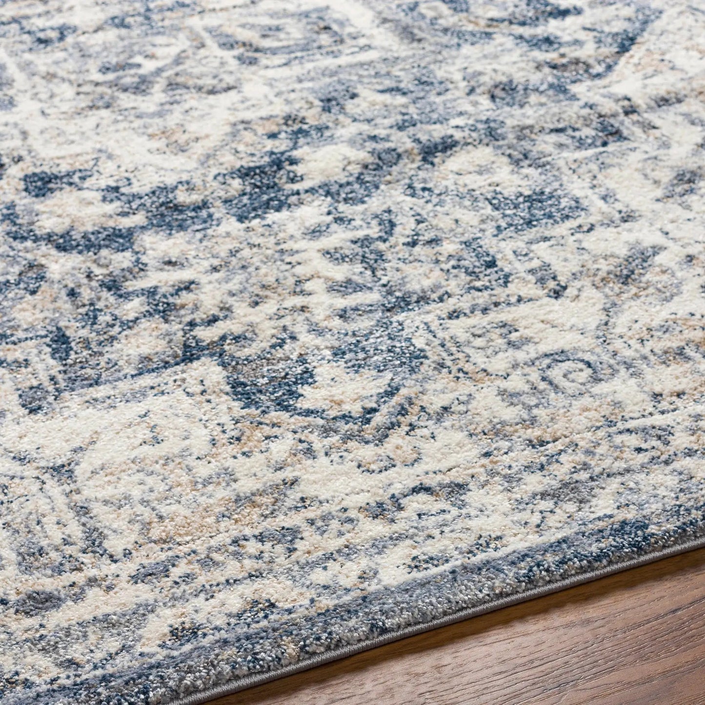 Shotts Thick Luxe Rug cream and denim by Boutique Rugs, plush textured pile on Tampa Home & Garden Store
