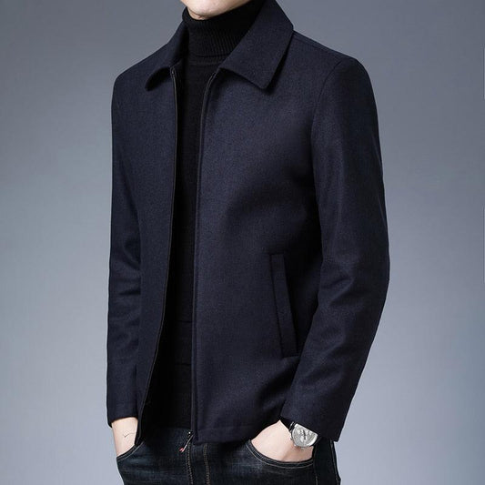 Simple Black Men Casual Jacket by Stevvex, solid color sport jacket for autumn/winter on Tampa Home & Garden Store