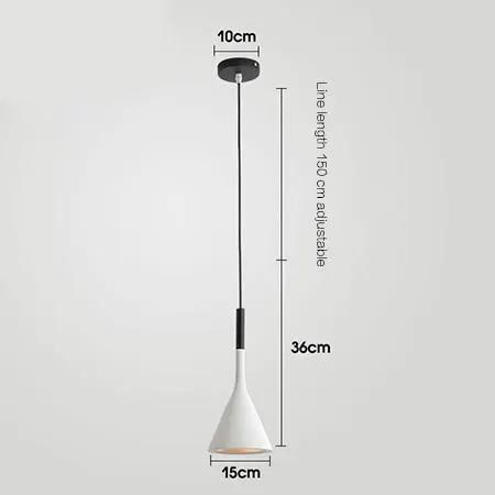 Simple Single Head Chandelier pendant lamp Decorbites, white conical shade, adjustable cord on Tampa Home & Garden Store