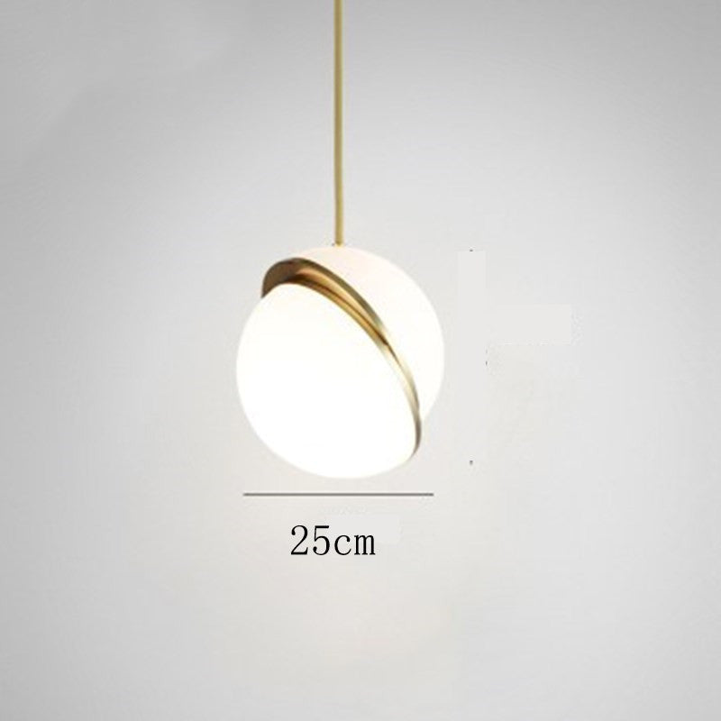 Simple Single Head Chandelier pendant light with white globe shade and gold ring Decorbites on Tampa Home & Garden Store