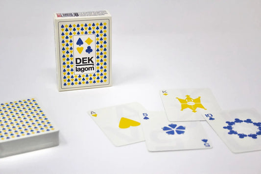 DEK Lagom playing cards deck with blue and yellow border motif from Sweden 1 deck on Tampa Home & Garden Store