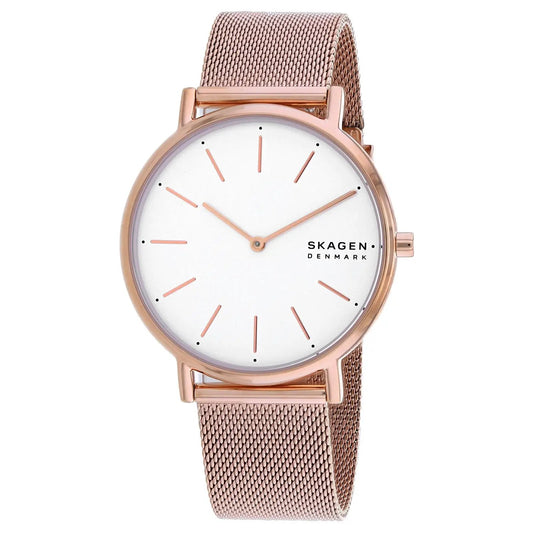Skagen Women's Signatur watch rose gold-tone stainless steel mesh band on Tampa Home & Garden Store