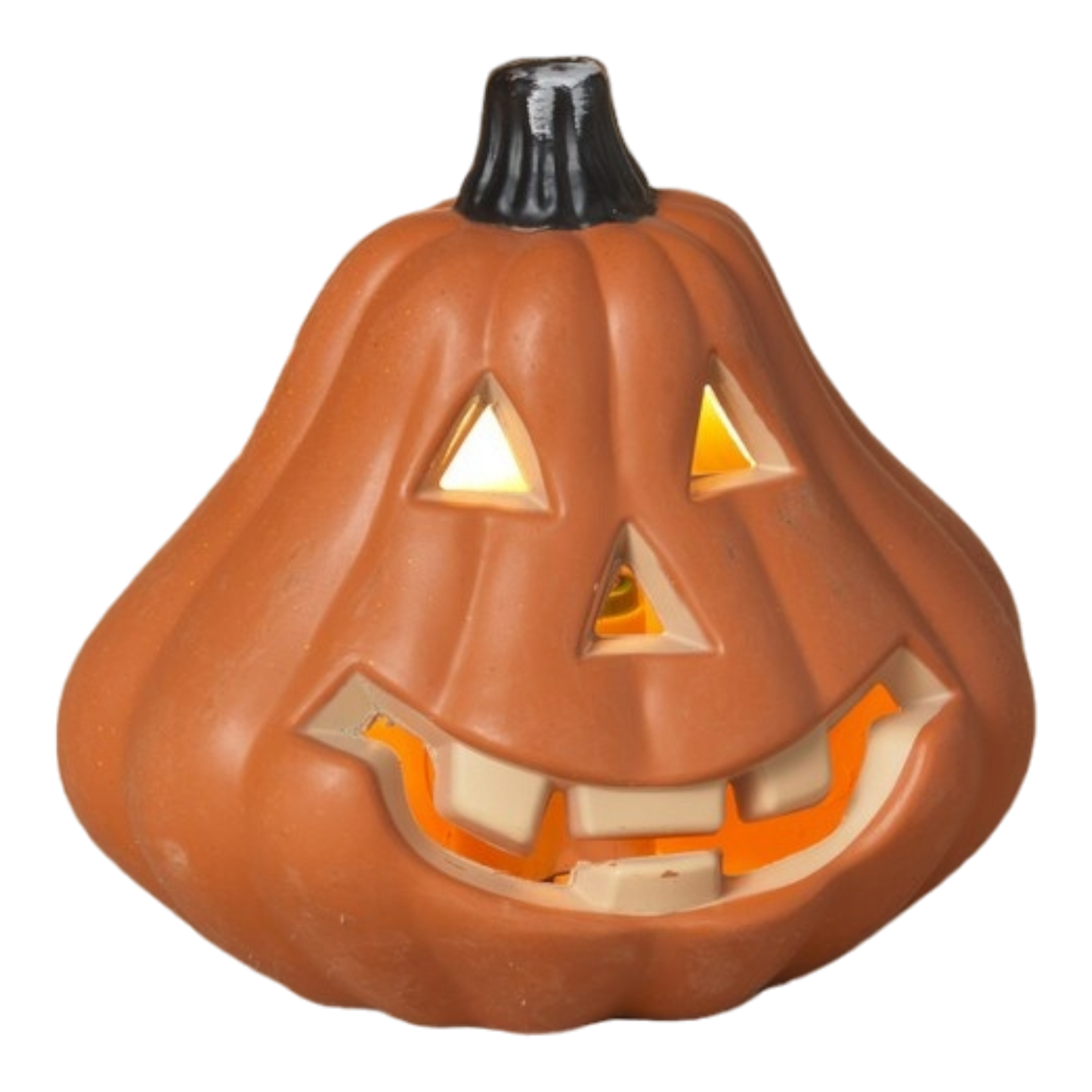 Lighted Halloween Pumpkin 6-Inch ceramic jack-o'-lantern with glow by The Country Christmas Loft on Tampa Home & Garden Store