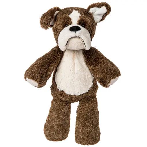 Marshmallow Bradley Bulldog Plush brown and white stuffed animal Country Christmas Loft on Tampa Home & Garden Store