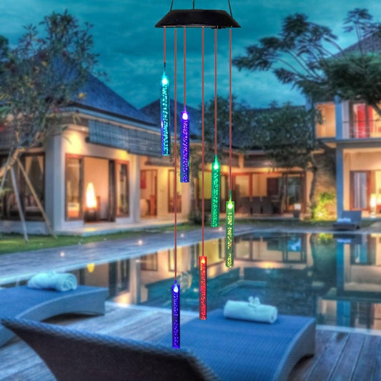 Smart Solar Wind Chime Lamp With Bubble Columns