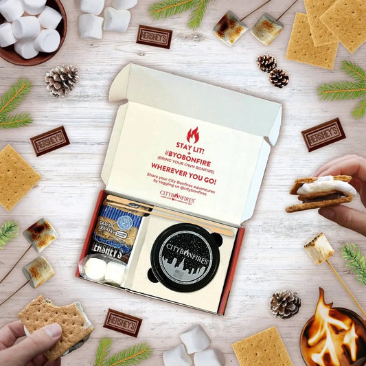City Bonfires S'mores Night Pack Gift Set with Hershey's chocolate and marshmallows on Tampa Home & Garden Store