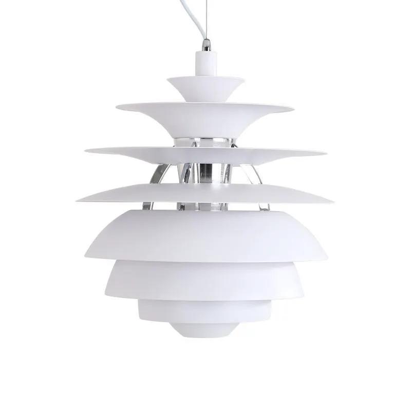 Snowball Chandelier white layered disk LED light by Decorbites minimalist ceiling fixture on Tampa Home & Garden Store