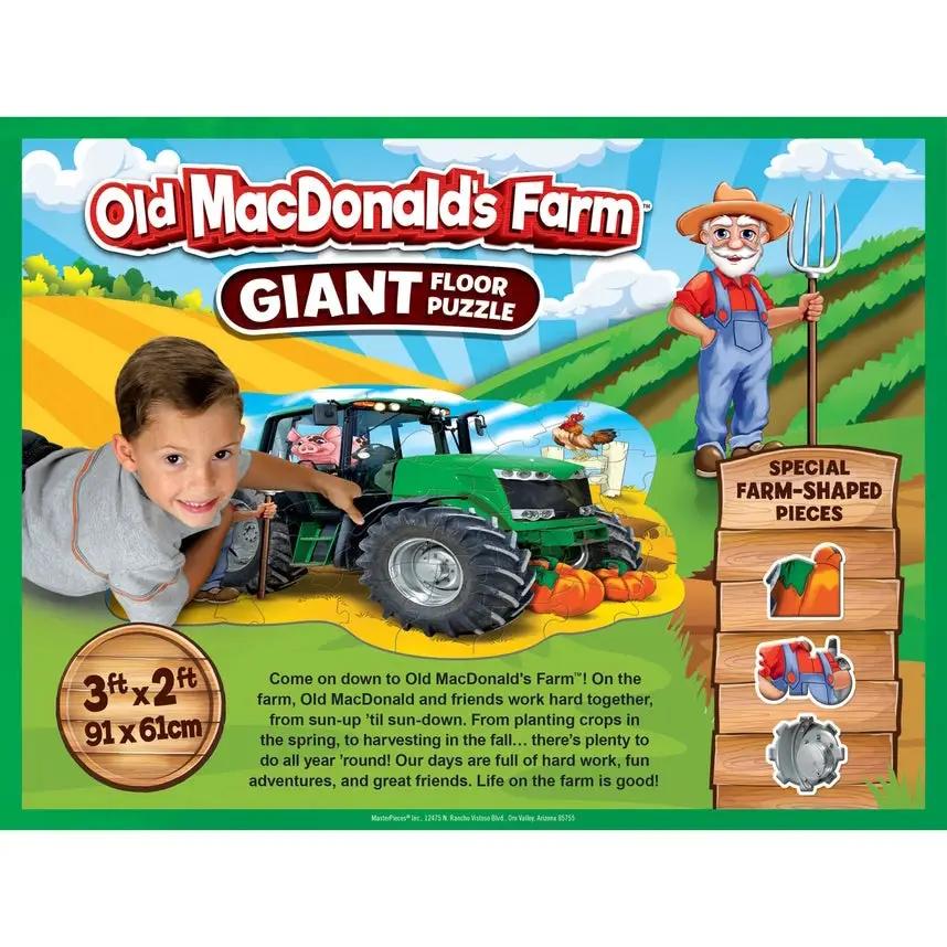 Old MacDonald's Farm Giant Floor Puzzle 36-Piece, colorful farm tractor scene on Tampa Home & Garden Store