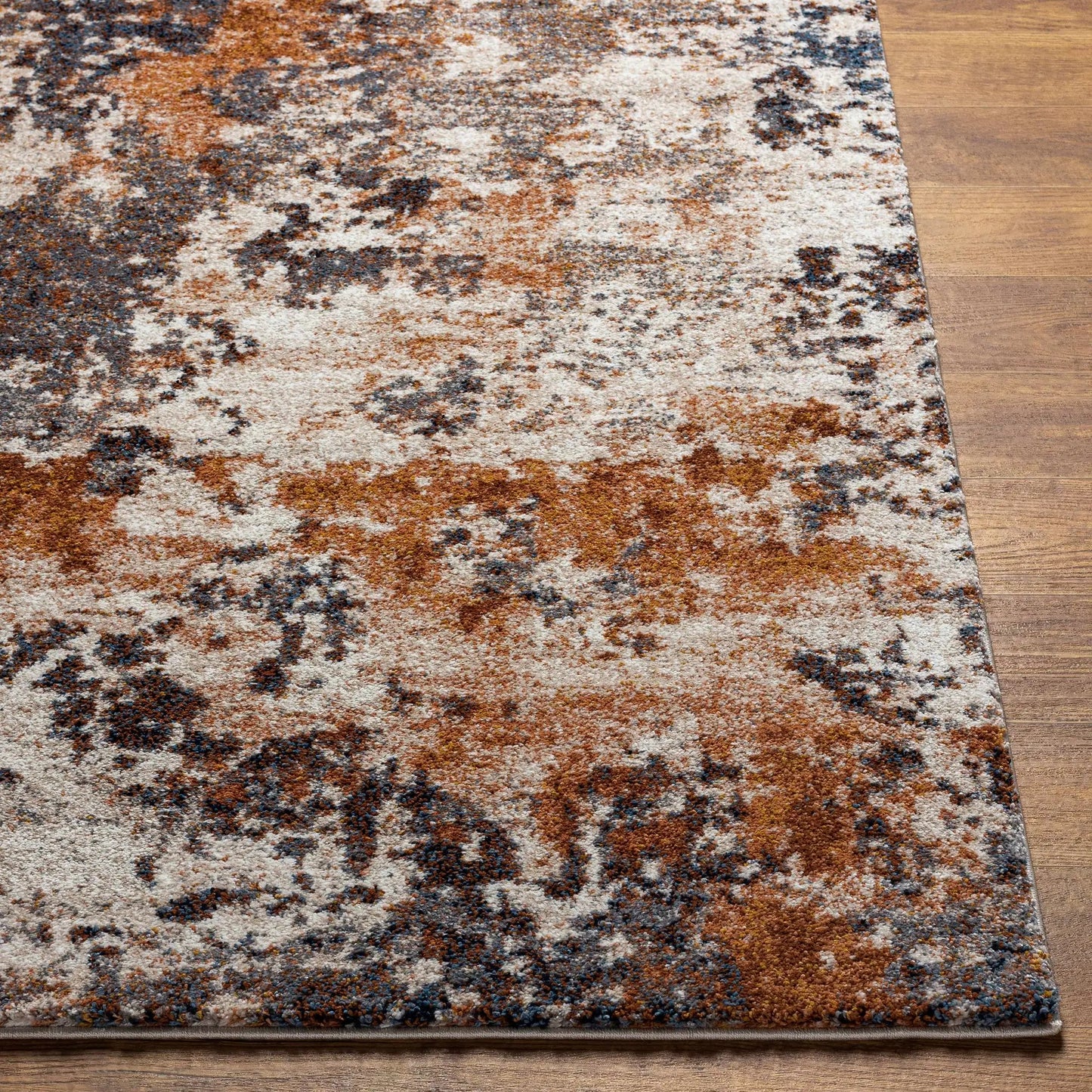 Santoy Thick Luxe Rug polypropylene pile in brown beige and blue tones by Boutique Rugs on Tampa Home & Garden Store