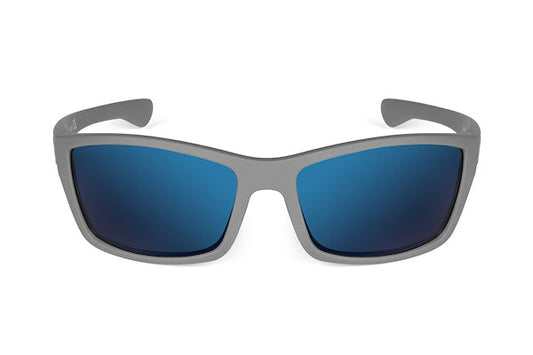 Scout Wolf Gray sunglasses by Skeleton Optics with blue mirrored lenses Tampa Garden Store on Tampa Home & Garden Store