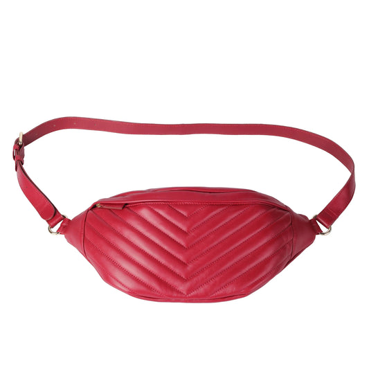 Soft Lambskin Embroidered Waist Bag – Leather Belt Bag for Women