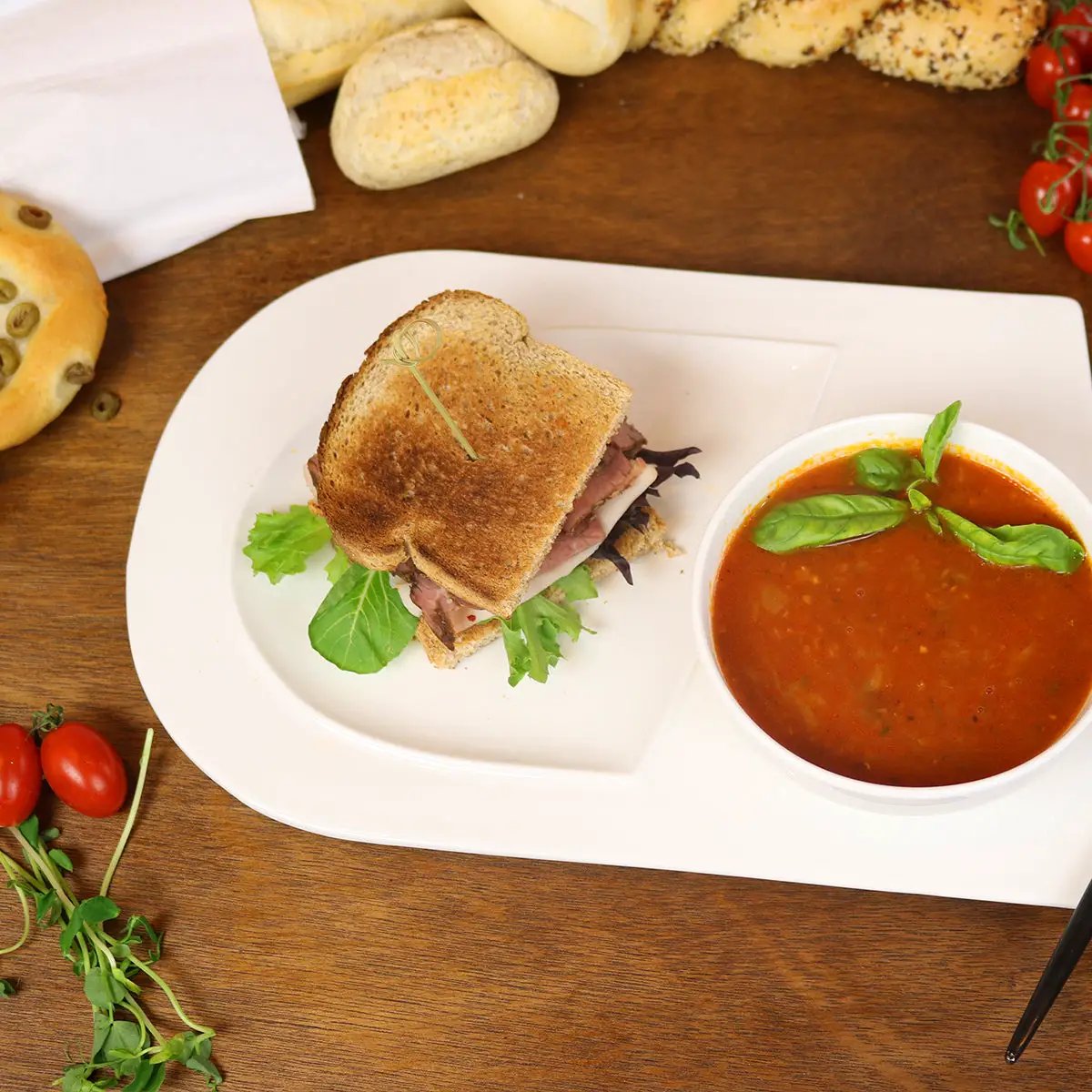 Soup and Sandwich Plate-Set of 4 - Tampa Home & Garden Store