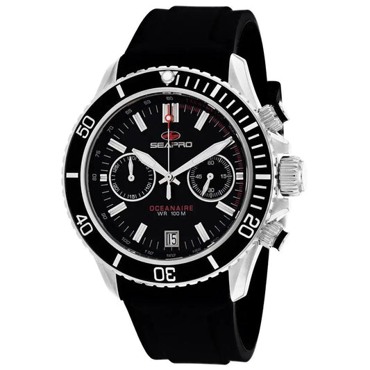 Seapro Thrash watch with stainless steel case, black dial, and black strap chronograph on Tampa Home & Garden Store