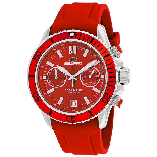 Seapro Thrash mens watch with red dial, red silicone strap and stainless steel case on Tampa Home & Garden Store