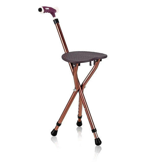 Lightweight folding cane seat with light, copper frame and non-slip feet DirectDeals on Tampa Home & Garden Store