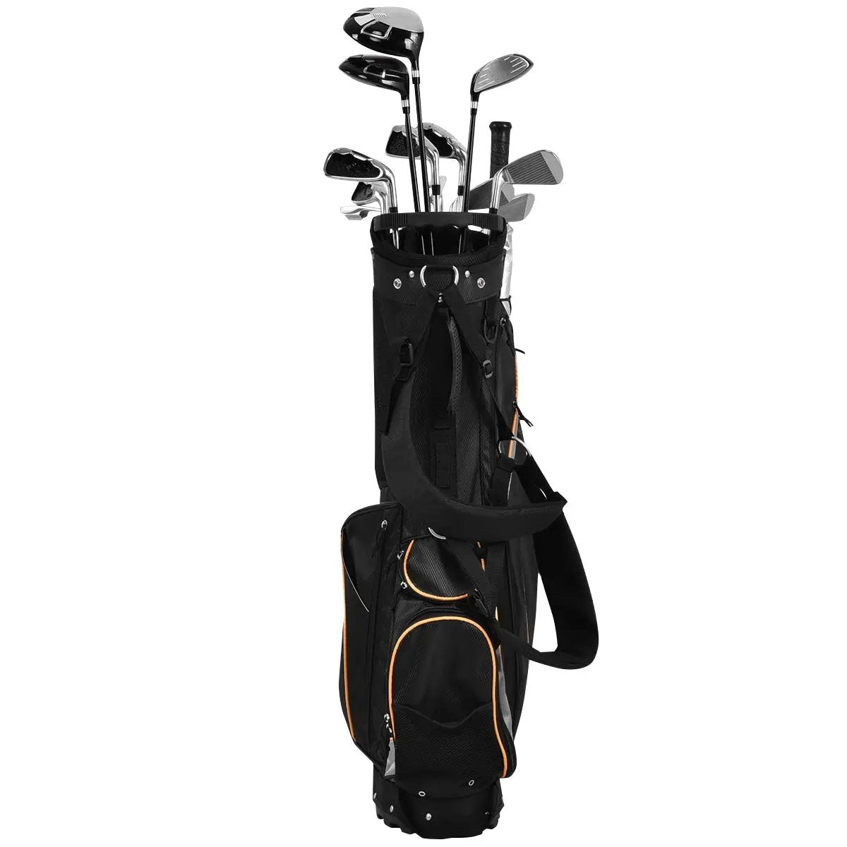 9 Inch Golf Stand Bag with divider pockets and orange-trim pockets on Tampa Home & Garden Store