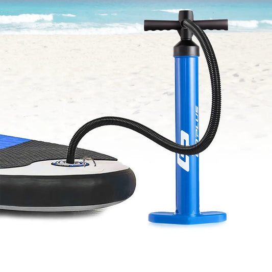 Double Action SUP Hand Pump with Gauge, DirectDeals blue cylinder, flexible hose on Tampa Home & Garden Store