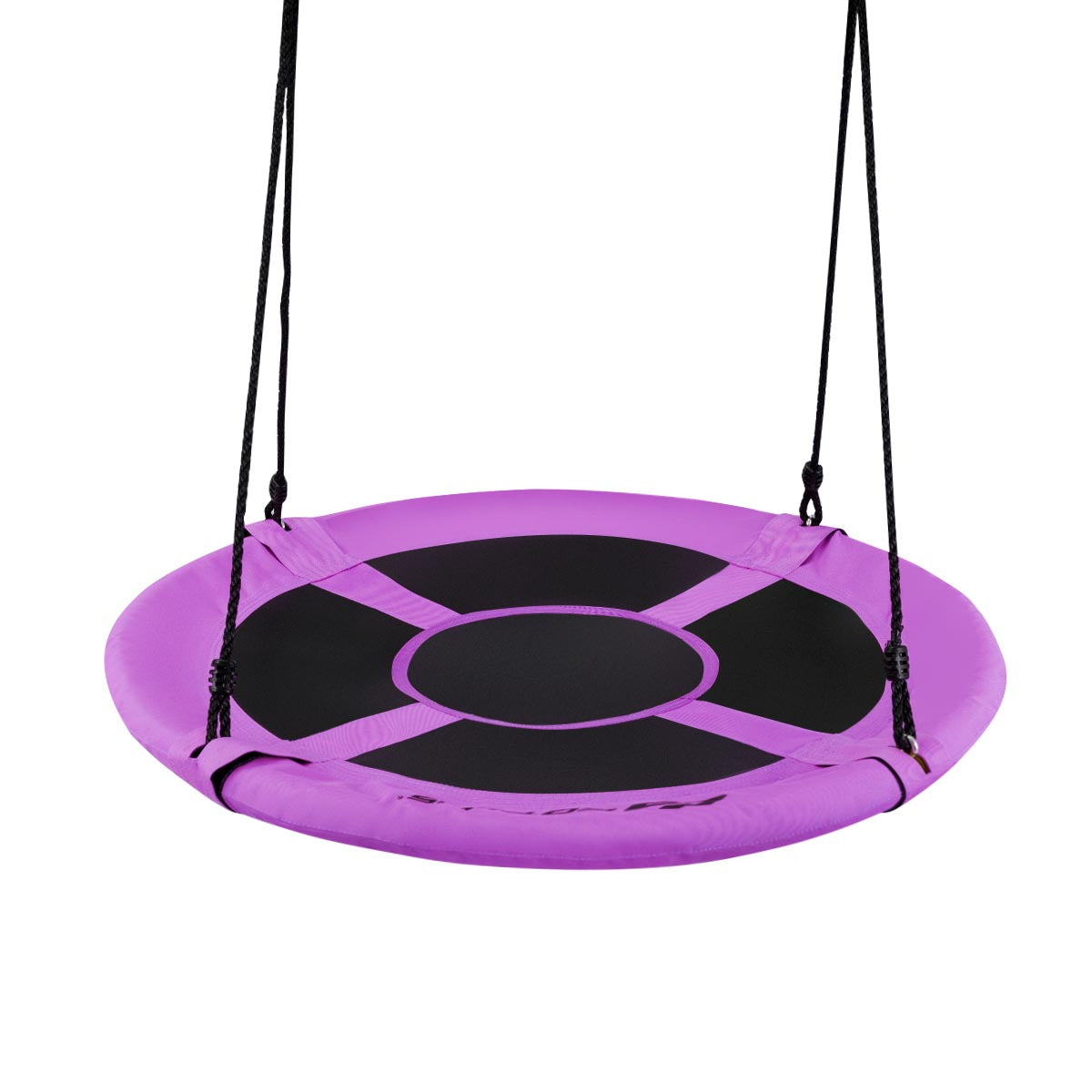 Flying Saucer Tree Swing purple seat with four rope suspension for indoor outdoor play on Tampa Home & Garden Store
