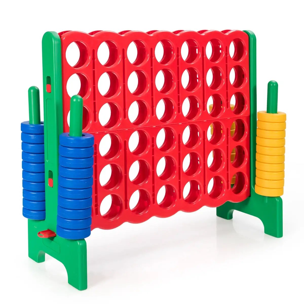 Jumbo 4-to-Score Ring Toss Set with 42 rings, red grid, blue/yellow rings, DirectDeals on Tampa Home & Garden Store
