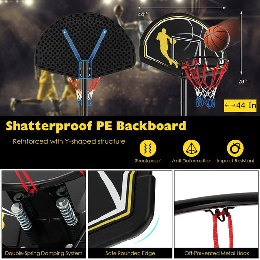 DirectDeals adjustable portable basketball hoop with 44in shatterproof PE backboard and damping on Tampa Home & Garden Store