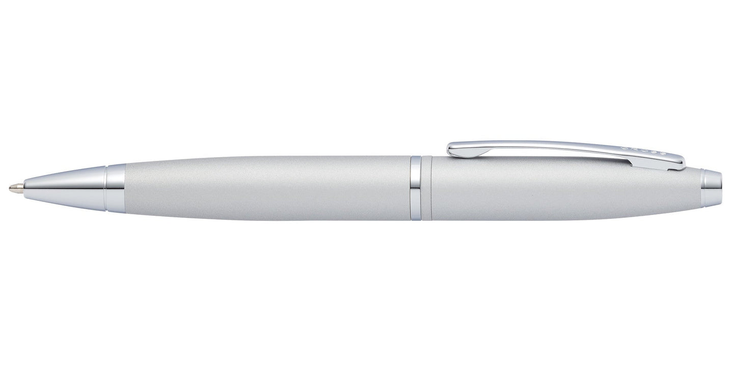 Calais Satin Chrome Ballpoint Pen by A.T. Cross, silver finish with metal clip on Tampa Home & Garden Store