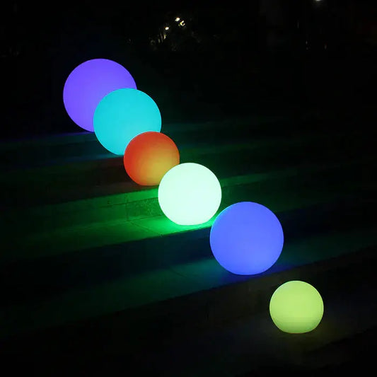 Globe Outdoor Garden Light 16-Color LEDs along stone steps Pathway Lighting Moktan Sabai on Tampa Home & Garden Store