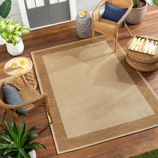 Inigo Flatweave Faux Jute Outdoor Rug natural beige Boutique Rugs on Tampa Home & Garden Store