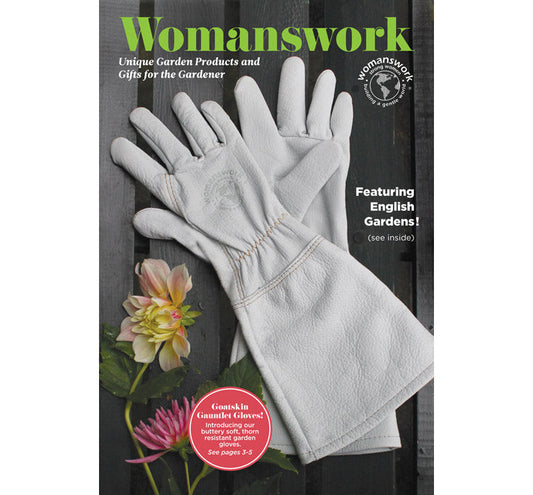 Goatskin Gauntlet Glove pair, light gray, gardening accessory by Womanswork on Tampa Home & Garden Store