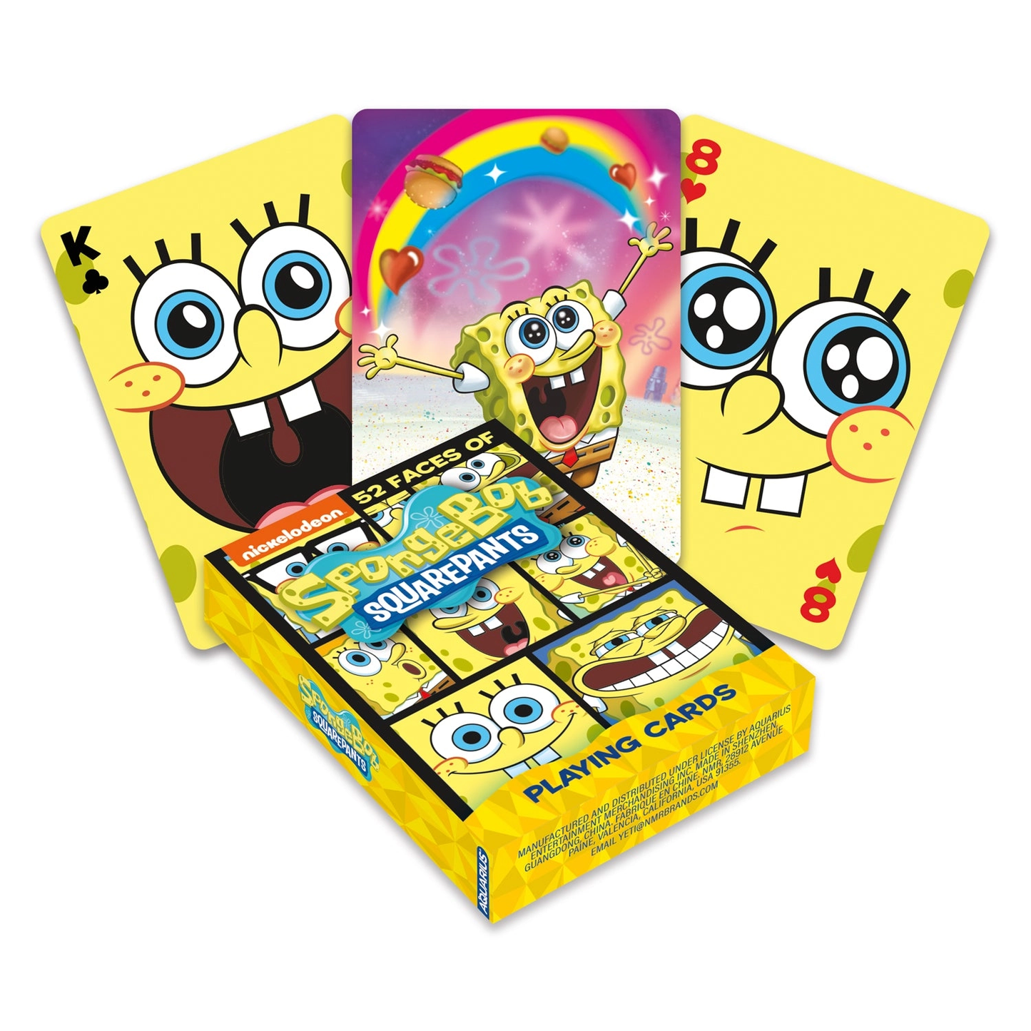 SpongeBob SquarePants Faces Playing Cards deck by The Country Christmas Loft yellow card fronts on Tampa Home & Garden Store