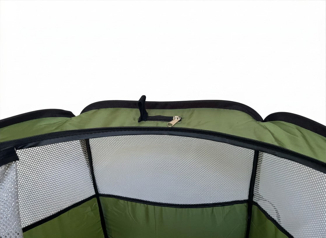 Hen Pen Starter Pop-Up Chick Brooder green top with silver mesh walls on Tampa Home & Garden Store
