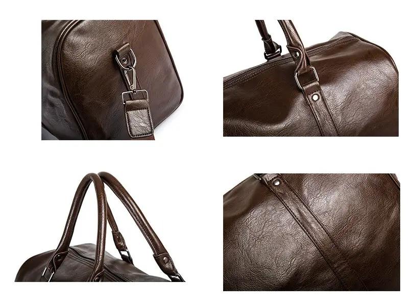Duffel bag brown PU leather travel carry-on with top handles Moktan Sabai on Tampa Home & Garden Store