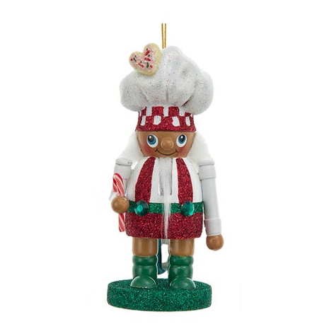 Ornement Casse-Noisette Hollywood de 12,7 cm (5 pouces) - Chef sur socle vert