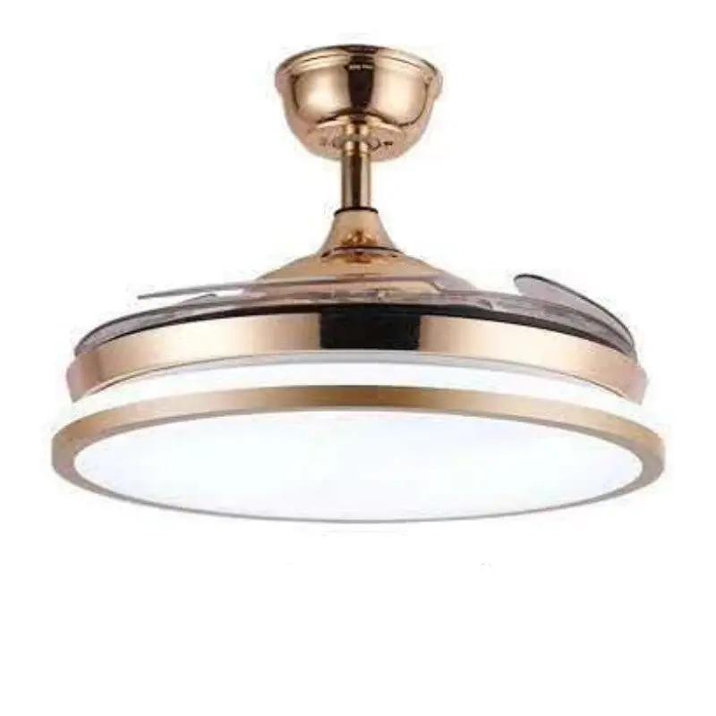 Wind Tour Modern Invisible Ceiling Fan With Light brass finish LED light Decorbites on Tampa Home & Garden Store