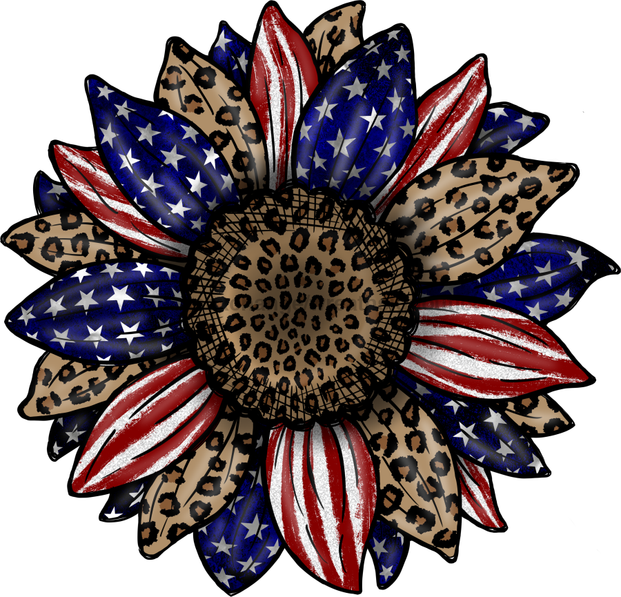 Sunflower, Patriotic Flower, American Flower, wood sign, DECOE-W-084-DH